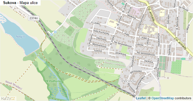 Sukova - mapa ulice