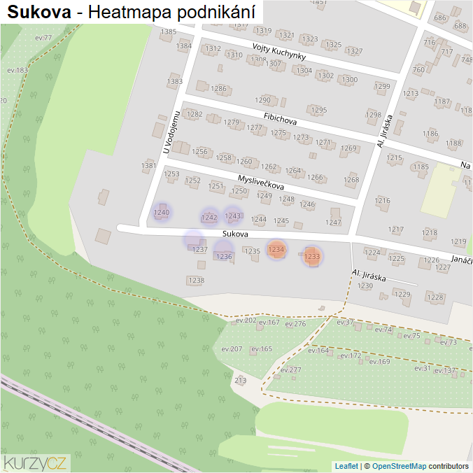 Mapa Sukova - Firmy v ulici.