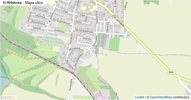 U Hřbitova - mapa ulice