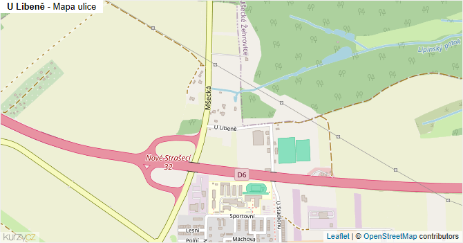 U Libeně - mapa ulice