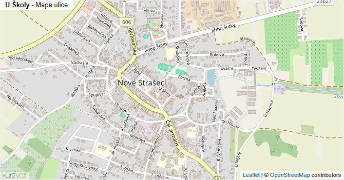 U Školy - mapa ulice