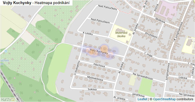 Vojty Kuchynky - mapa podnikání