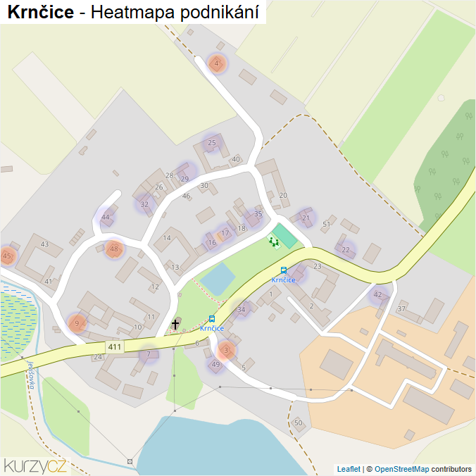 Mapa Krnčice - Firmy v části obce.