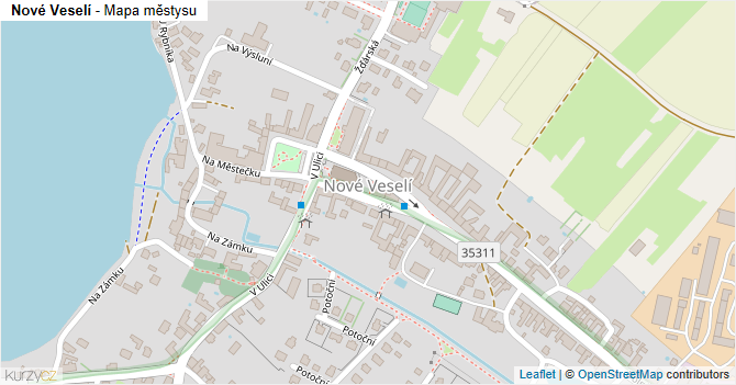 Nové Veselí - mapa městysu