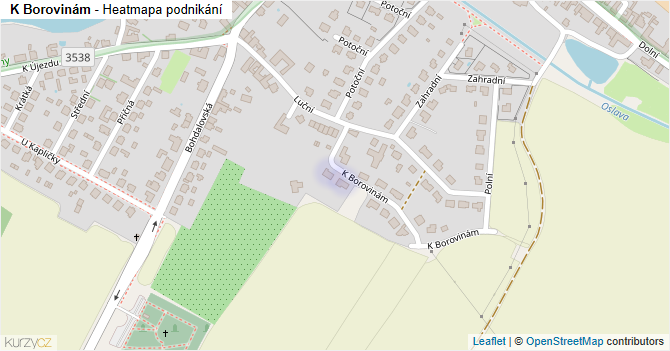 K Borovinám - mapa podnikání