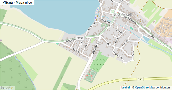 Příčná - mapa ulice