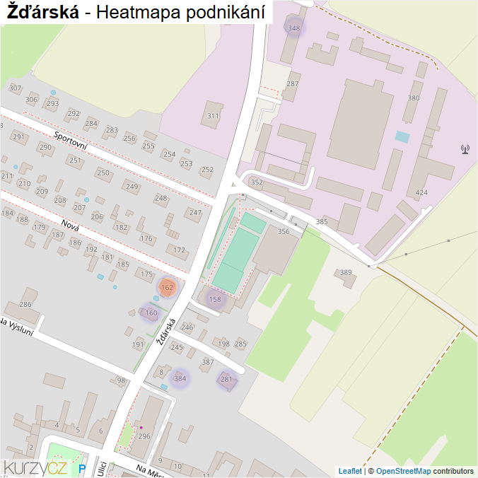 Mapa Žďárská - Firmy v ulici.