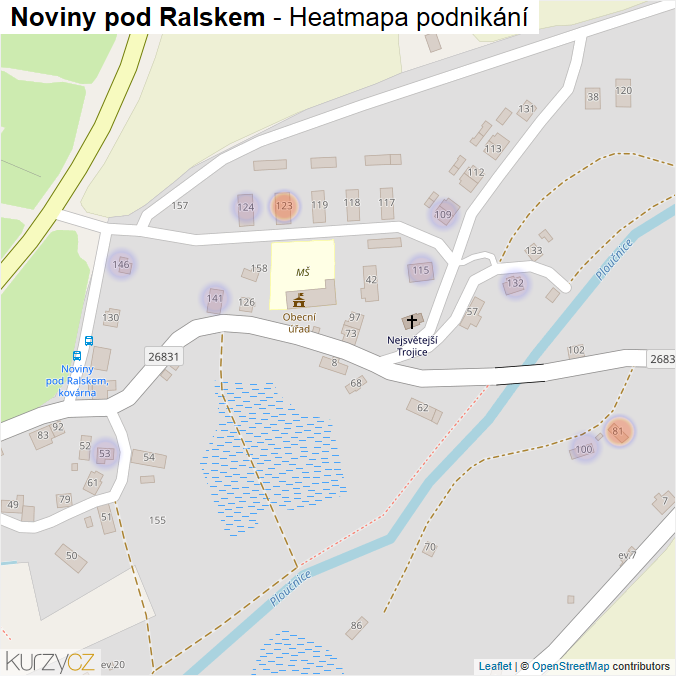 Mapa Noviny pod Ralskem - Firmy v části obce.