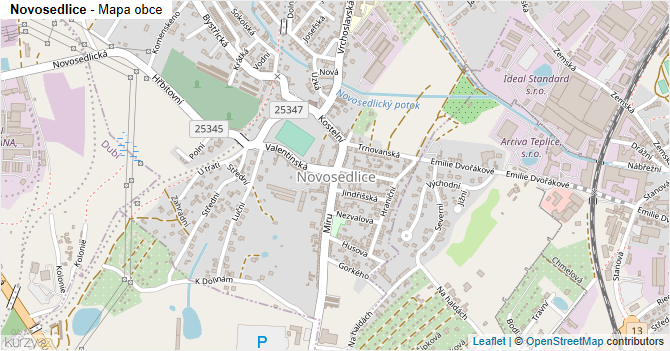 Novosedlice - mapa obce