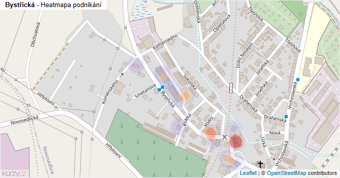 Bystřická - mapa podnikání