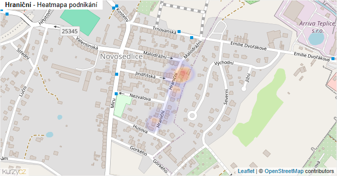 Hraniční - mapa podnikání
