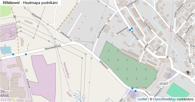 Hřbitovní - mapa podnikání