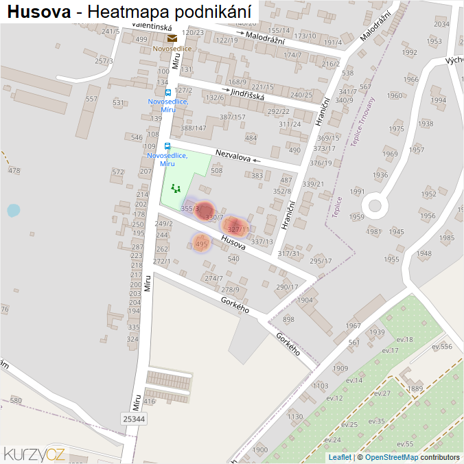 Mapa Husova - Firmy v ulici.