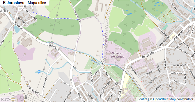 K Jaroslavu - mapa ulice