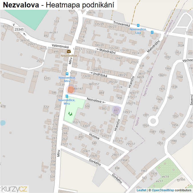 Mapa Nezvalova - Firmy v ulici.
