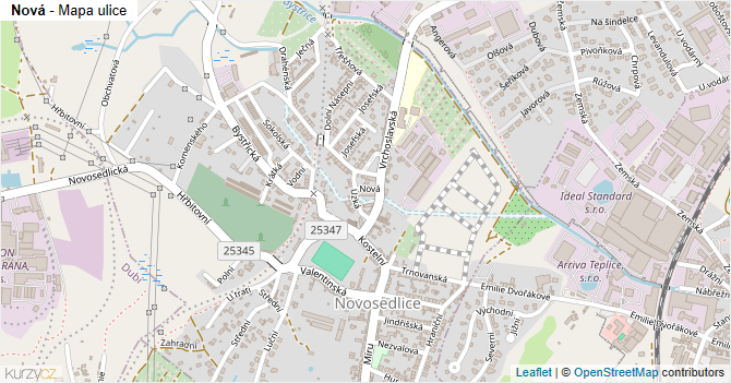 Nová - mapa ulice