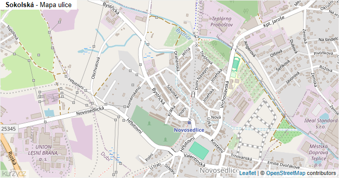 Sokolská - mapa ulice