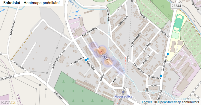 Sokolská - mapa podnikání