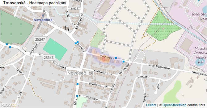 Trnovanská - mapa podnikání