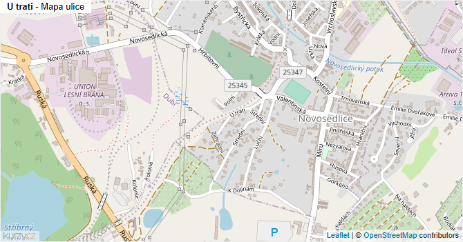 U trati - mapa ulice
