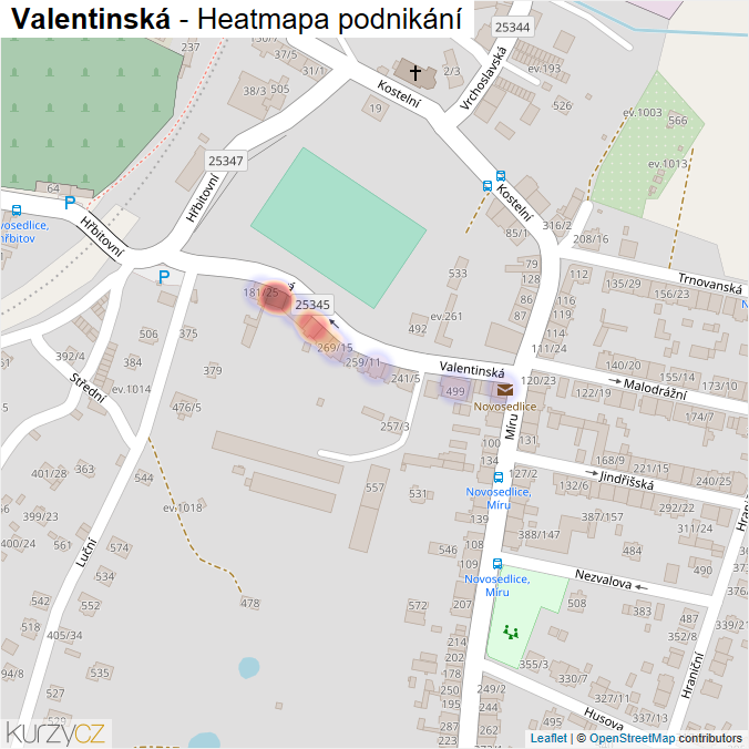 Mapa Valentinská - Firmy v ulici.