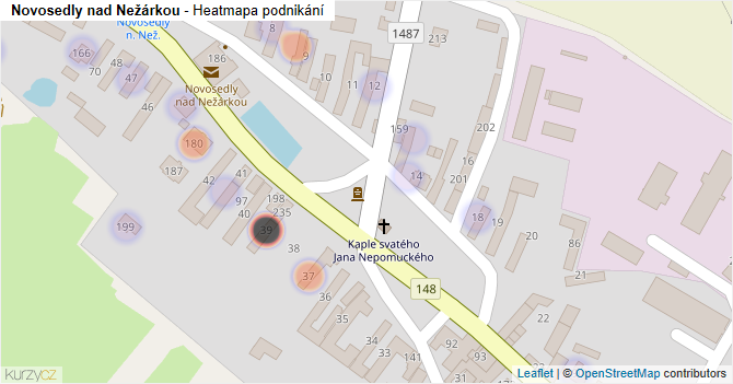 Novosedly nad Nežárkou - mapa podnikání