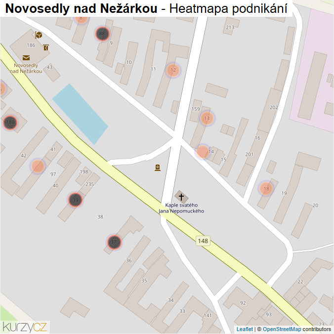 Mapa Novosedly nad Nežárkou - Firmy v obci.