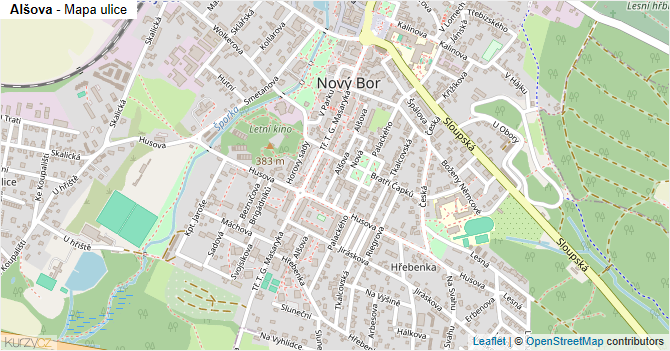 Alšova - mapa ulice