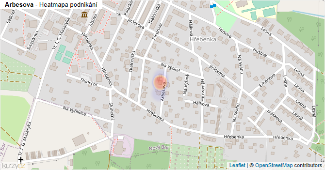 Arbesova - mapa podnikání