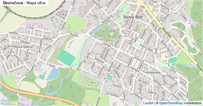 Bezručova - mapa ulice
