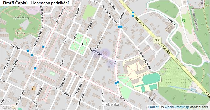 Bratří Čapků - mapa podnikání