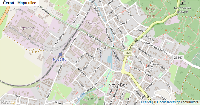 Černá - mapa ulice