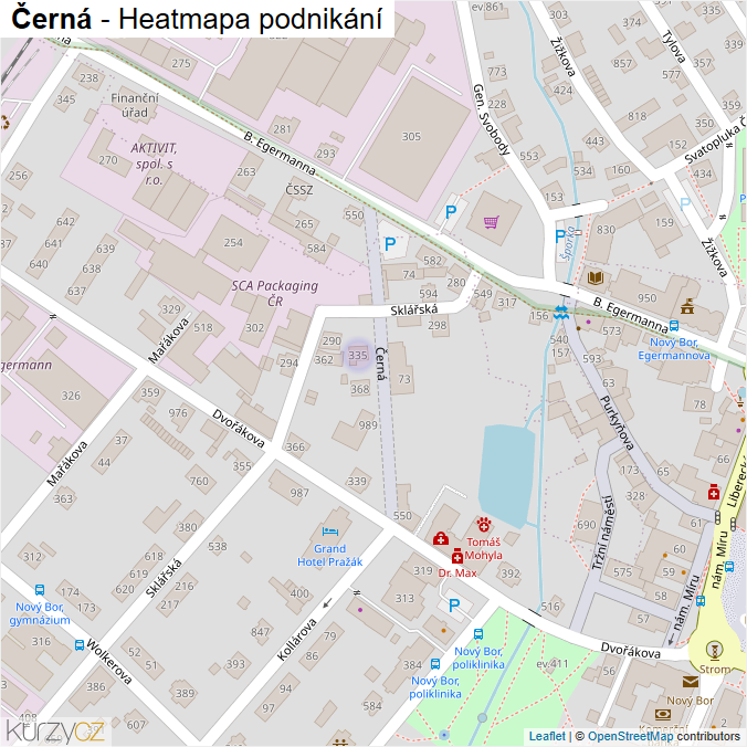 Mapa Černá - Firmy v ulici.
