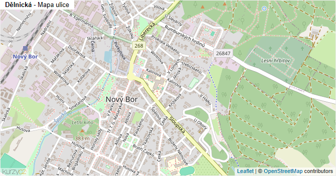 Dělnická - mapa ulice