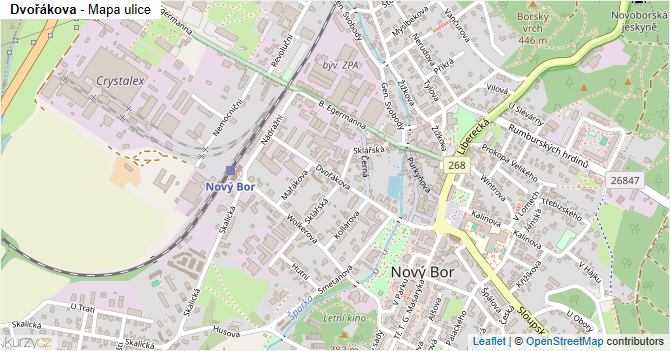 Dvořákova - mapa ulice