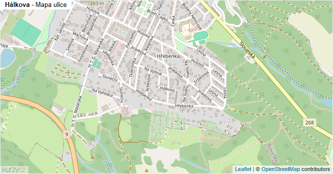 Hálkova - mapa ulice