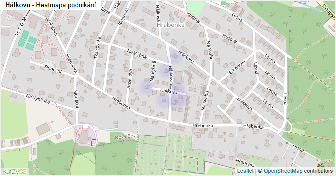 Hálkova - mapa podnikání