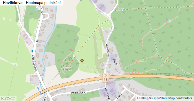 Havlíčkova - mapa podnikání