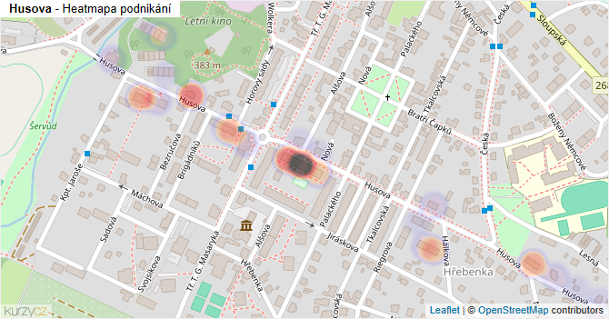 Husova - mapa podnikání