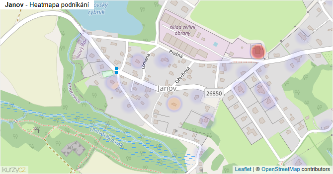 Janov - mapa podnikání