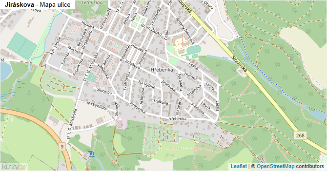 Jiráskova - mapa ulice