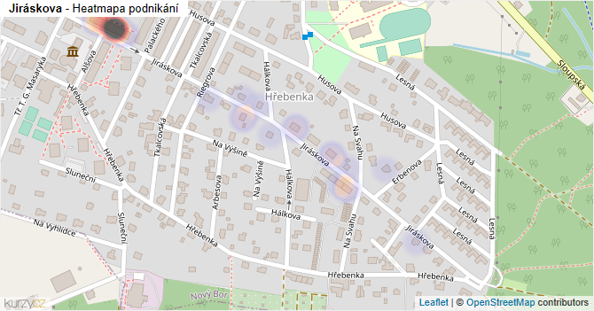 Jiráskova - mapa podnikání