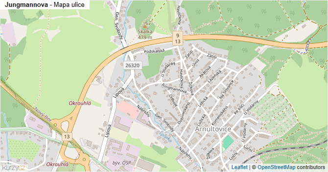 Jungmannova - mapa ulice