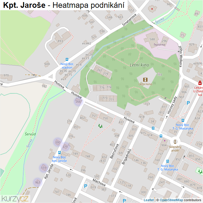 Mapa Kpt. Jaroše - Firmy v ulici.