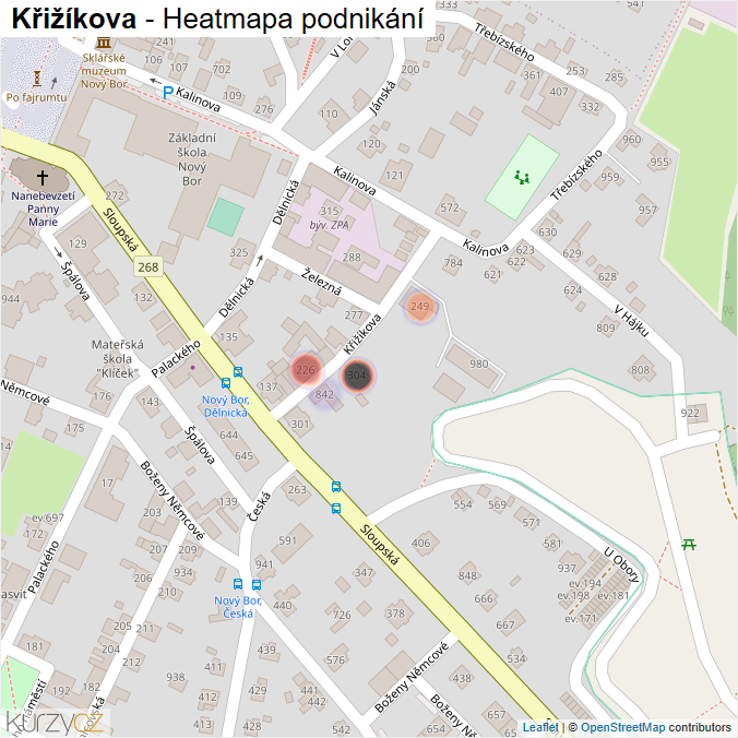 Mapa Křižíkova - Firmy v ulici.