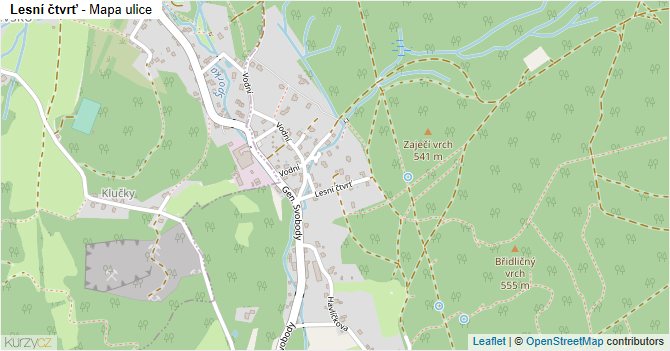 Lesní čtvrť - mapa ulice