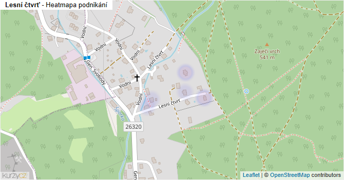 Lesní čtvrť - mapa podnikání