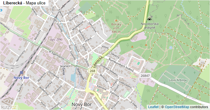 Liberecká - mapa ulice