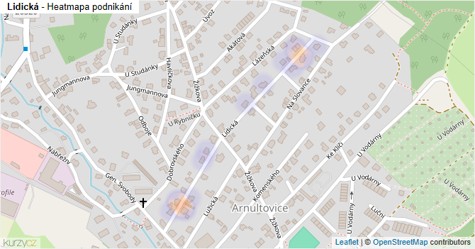 Lidická - mapa podnikání