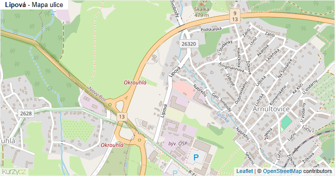 Lipová - mapa ulice
